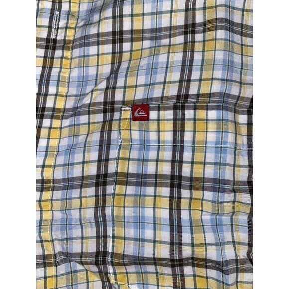 Quiksilver Shirt Mens Medium Multi‎ Plaid Short Sleeve Classic Fit Button Down - Picture 3 of 6